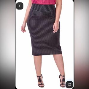 Michel Studio Pinstripe Pencil Skirt